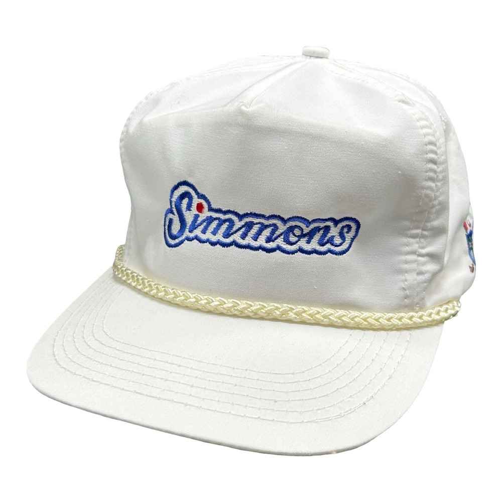 Vintage Head To Toe Simmons Golf Rope Hat‎ White Adjustable Strapback Mens 90s